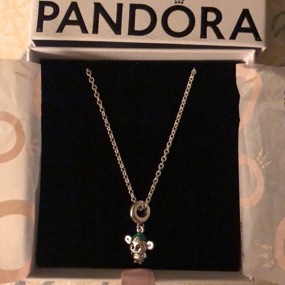 🐭 PANDORA DISNEY CINDERELLA GUS MOUSE  CHARM NECKLACE🐭 - Picture 11 of 15